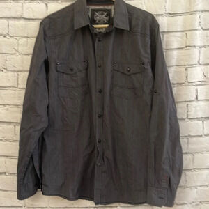 Men’s Drill gray stripe dress shirt XL